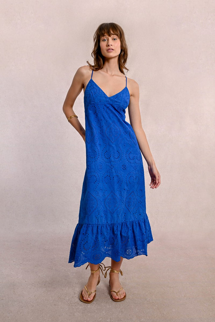 Molly Bracken - Long Dress with English Embroidery, Backless