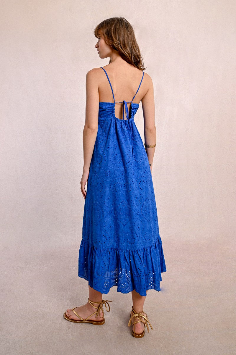 Molly Bracken - Long Dress with English Embroidery, Backless