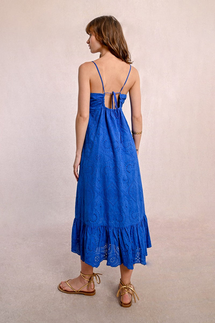 Molly Bracken - Long Dress with English Embroidery, Backless
