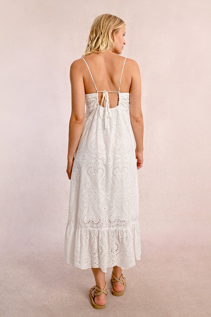 Molly Bracken - Long Dress with English Embroidery, Backless