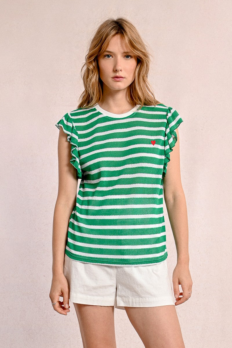 Molly Bracken - Sailor T-Shirt With Ruffled Sleeves