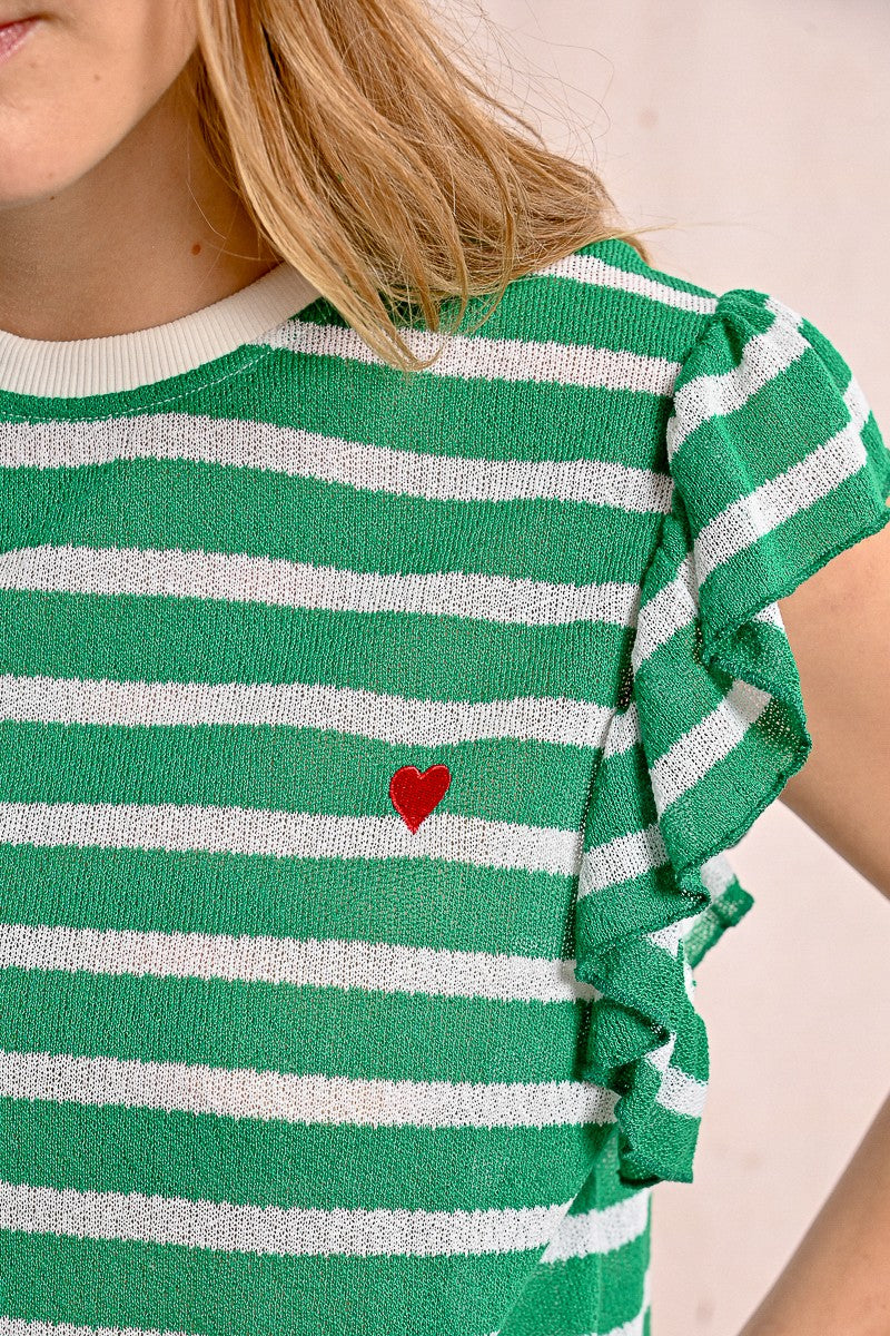 Molly Bracken - Sailor T-Shirt With Ruffled Sleeves