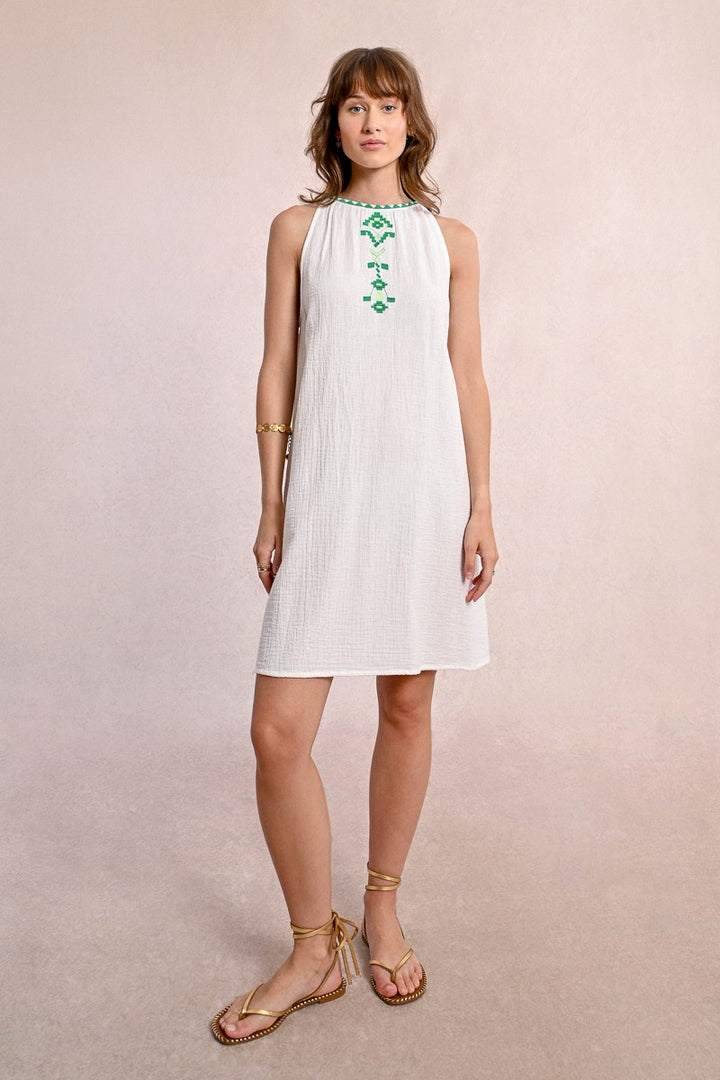 Molly Bracken - Short Embroidered Poplin Dress