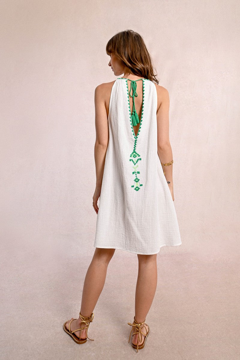 Molly Bracken - Short Embroidered Poplin Dress