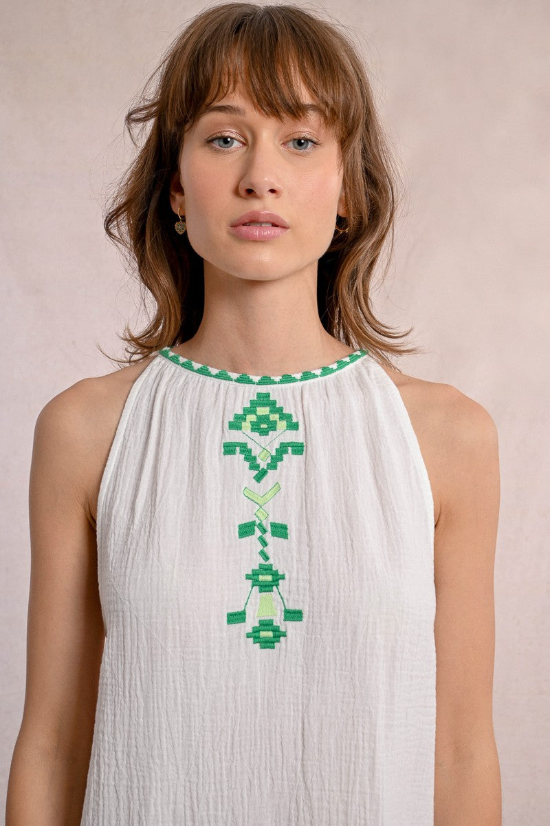 Molly Bracken - Short Embroidered Poplin Dress