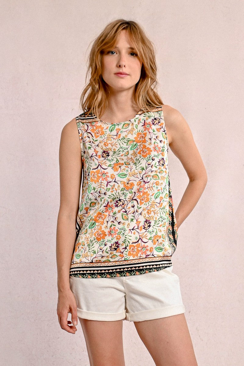 Molly Bracken - Top With Tie-Back Print