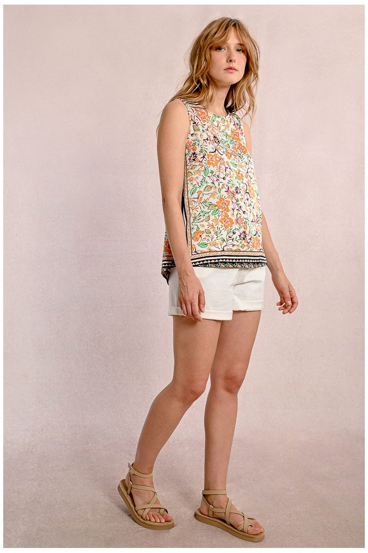 Molly Bracken - Top With Tie-Back Print